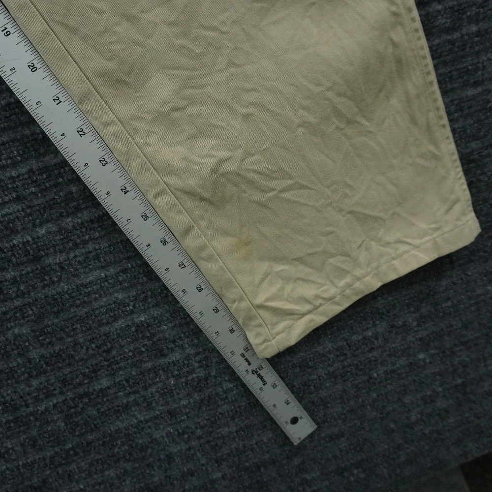 Vintage Polo Ralph Lauren Chino Pants Mens 36x31 Khaki Tan Pleated Cotton Twill